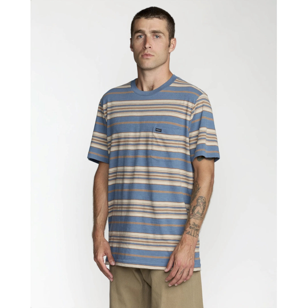 RVCA RVCA Men's Magnolia Crew Short Sleeve Shirt - Vintage Navy Vintage Navy S Mens Button Up Short Sleeve Shirts