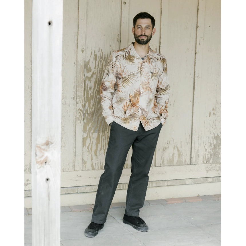 RVCA RVCA Men's Mel G Palm Long Sleeve Shirt - Khaki Khaki M Mens Button Up Long Sleeve Shirts