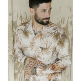 RVCA RVCA Men's Mel G Palm Long Sleeve Shirt - Khaki Khaki M Mens Button Up Long Sleeve Shirts