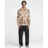 RVCA RVCA Men's Mel G Palm Long Sleeve Shirt - Khaki Khaki M Mens Button Up Long Sleeve Shirts