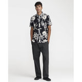 RVCA RVCA Men's Overspray Short Sleeve Shirt - Black Black S Mens Button Up Short Sleeve Shirts