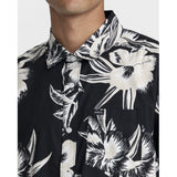 RVCA RVCA Men's Overspray Short Sleeve Shirt - Black Black S Mens Button Up Short Sleeve Shirts