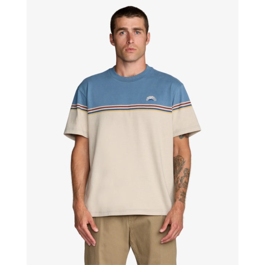 RVCA RVCA Men's Pismo Stripe Short Sleeve Shirt - Light Khaki Light Khaki M Mens Button Up Short Sleeve Shirts