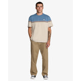 RVCA RVCA Men's Pismo Stripe Short Sleeve Shirt - Light Khaki Light Khaki M Mens Button Up Short Sleeve Shirts