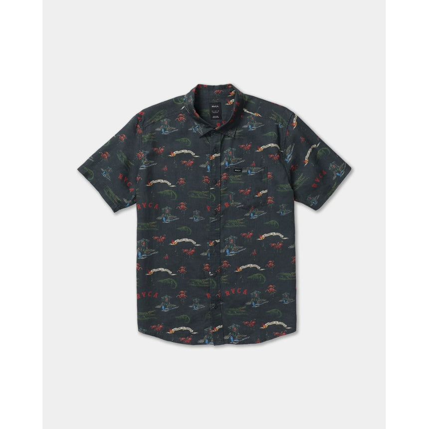 RVCA RVCA Men's Reception Short Sleeve Shirt - Multi Multi S Mens Button Up Short Sleeve Shirts