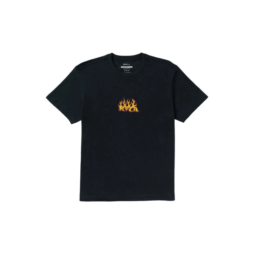 RVCA RVCA Men's Spanky Fuego Short Sleeve Shirt - Black Black S Mens T-Shirts