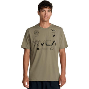 RVCA RVCA Men's Split All Over Short Sleeve Shirt - Covert Green Covert Green S Mens T-Shirts