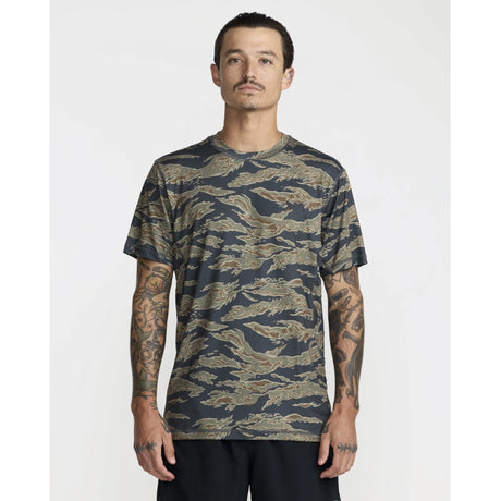 RVCA RVCA Men's Sport Vent Short Sleeve Shirt - Tiger Camo Tiger Camo S Mens Button Up Short Sleeve Shirts