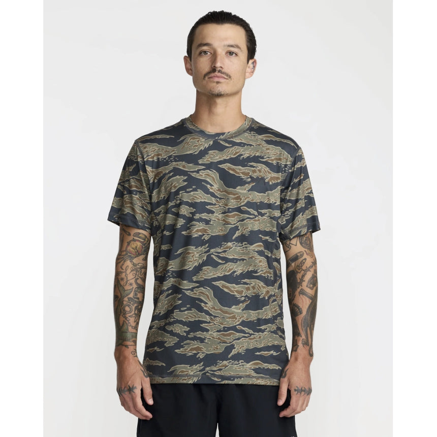 RVCA RVCA Men's Sport Vent Short Sleeve Shirt - Tiger Camo Tiger Camo S Mens Button Up Short Sleeve Shirts