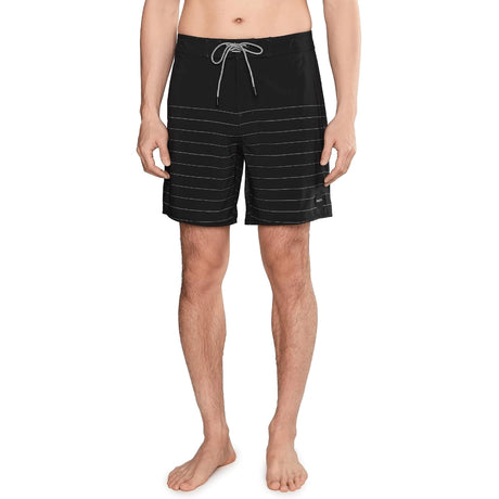 RVCA RVCA Men's Steady Stripe Swim Trunk - Black Black 28 Mens Board Shorts