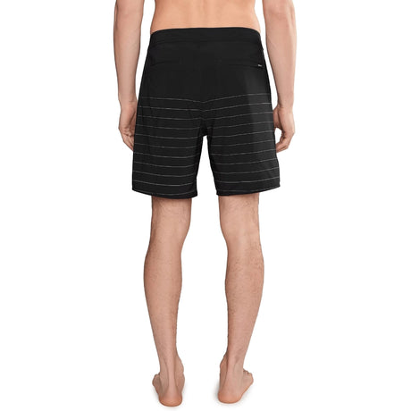 RVCA RVCA Men's Steady Stripe Swim Trunk - Black Black 28 Mens Board Shorts