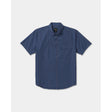RVCA RVCA Men's TJP Dayshift Stripe Short Sleeve Shirt - Moody Blue Moody Blue M Mens Button Up Short Sleeve Shirts