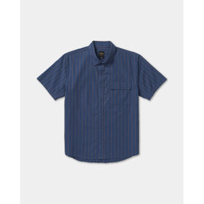 RVCA RVCA Men's TJP Dayshift Stripe Short Sleeve Shirt - Moody Blue Moody Blue M Mens Button Up Short Sleeve Shirts
