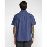 RVCA RVCA Men's TJP Dayshift Stripe Short Sleeve Shirt - Moody Blue Moody Blue M Mens Button Up Short Sleeve Shirts