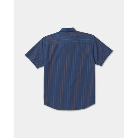 RVCA RVCA Men's TJP Dayshift Stripe Short Sleeve Shirt - Moody Blue Moody Blue M Mens Button Up Short Sleeve Shirts