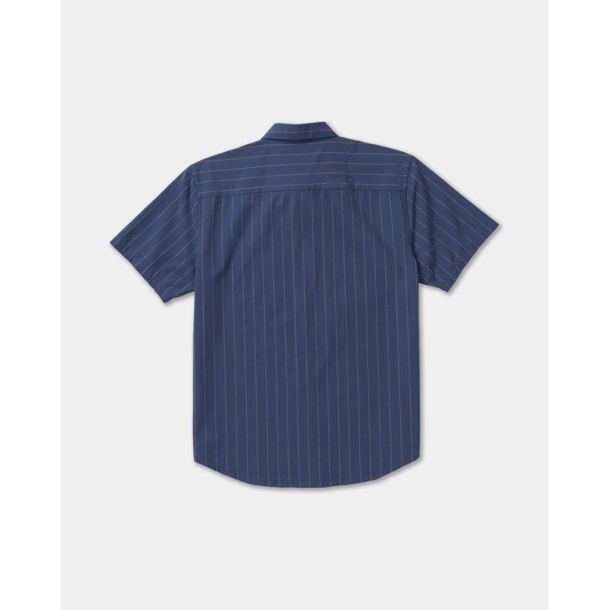 RVCA RVCA Men's TJP Dayshift Stripe Short Sleeve Shirt - Moody Blue Moody Blue M Mens Button Up Short Sleeve Shirts