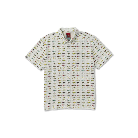 RVCA RVCA Men's Tackle Shop Short Sleeve Shirt - Wheat Wheat L Mens Button Up Short Sleeve Shirts