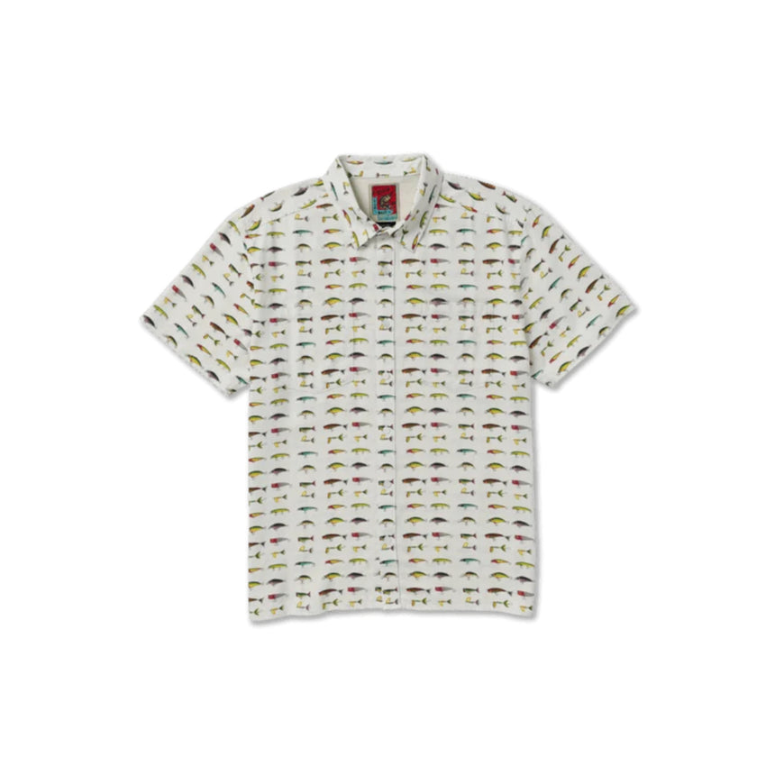 RVCA RVCA Men's Tackle Shop Short Sleeve Shirt - Wheat Wheat L Mens Button Up Short Sleeve Shirts