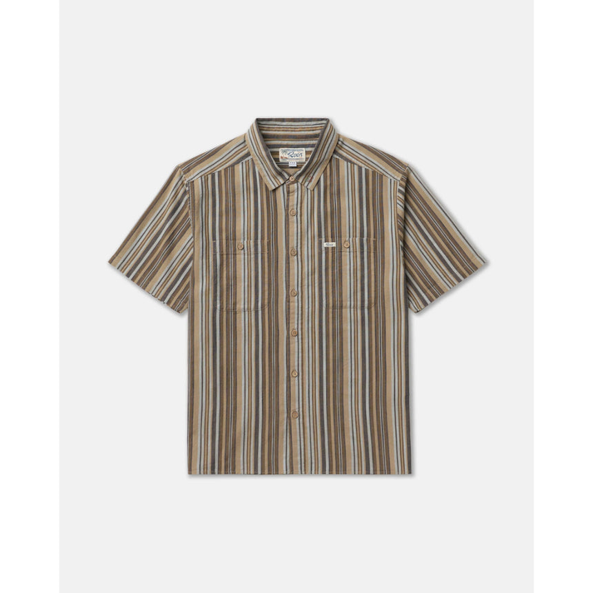 RVCA RVCA Men's Talum Short Sleeve Shirt - Blue Blue S Mens Button Up Short Sleeve Shirts