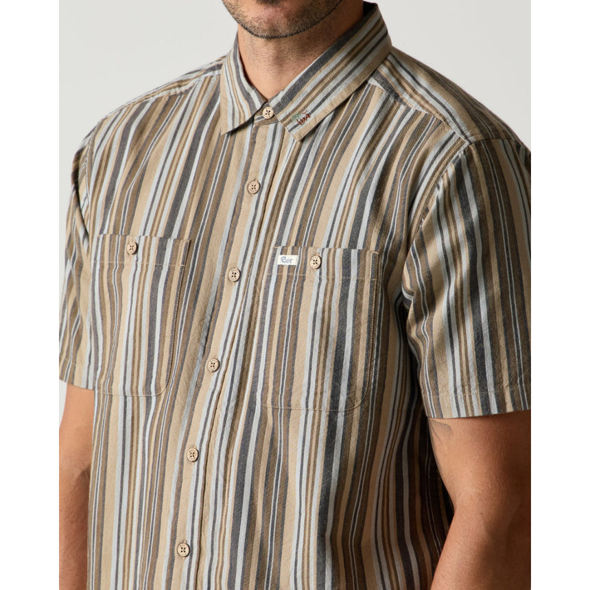 RVCA RVCA Men's Talum Short Sleeve Shirt - Blue Blue S Mens Button Up Short Sleeve Shirts