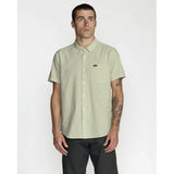 RVCA RVCA Men's That'll Do Dobby Short Sleeve Shirt - Laurel Green Laurel Green S Mens Button Up Short Sleeve Shirts