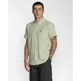 RVCA RVCA Men's That'll Do Dobby Short Sleeve Shirt - Laurel Green Laurel Green S Mens Button Up Short Sleeve Shirts