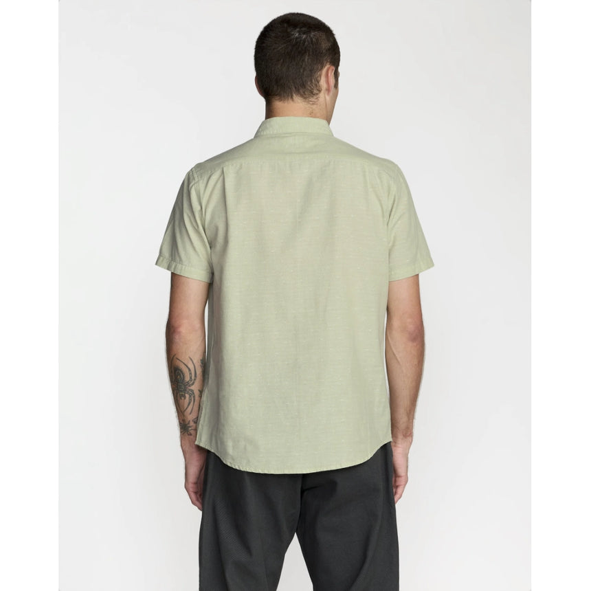 RVCA RVCA Men's That'll Do Dobby Short Sleeve Shirt - Laurel Green Laurel Green S Mens Button Up Short Sleeve Shirts