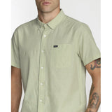 RVCA RVCA Men's That'll Do Dobby Short Sleeve Shirt - Laurel Green Laurel Green S Mens Button Up Short Sleeve Shirts