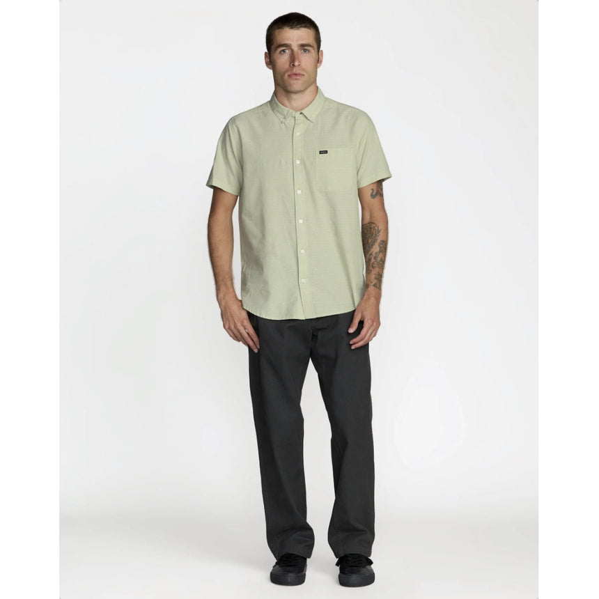 RVCA RVCA Men's That'll Do Dobby Short Sleeve Shirt - Laurel Green Laurel Green S Mens Button Up Short Sleeve Shirts