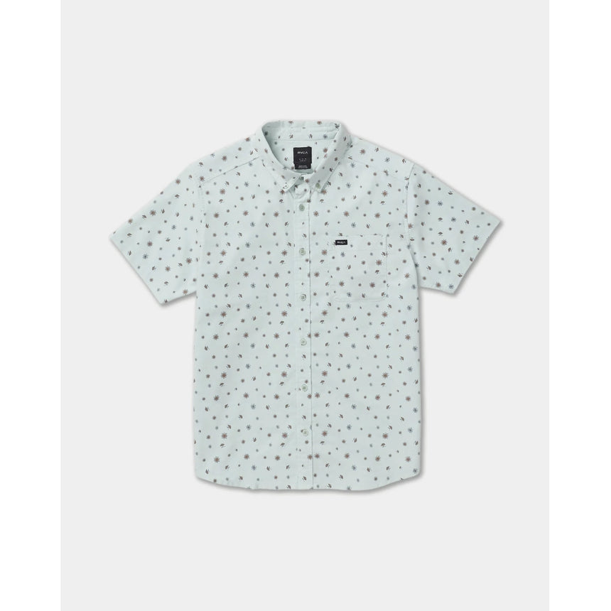 RVCA RVCA Men's That'll Do Print Short Sleeve - Blue Haze Blue Haze S Mens Button Up Short Sleeve Shirts
