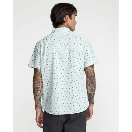 RVCA RVCA Men's That'll Do Print Short Sleeve - Blue Haze Blue Haze S Mens Button Up Short Sleeve Shirts