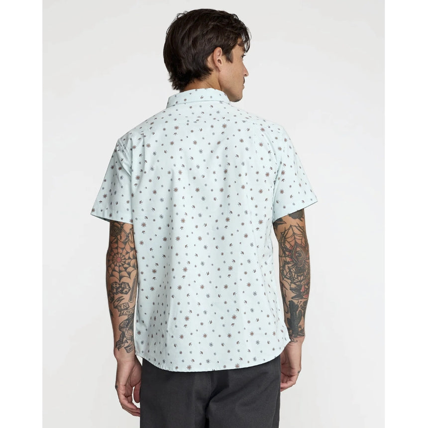 RVCA RVCA Men's That'll Do Print Short Sleeve - Blue Haze Blue Haze S Mens Button Up Short Sleeve Shirts