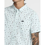 RVCA RVCA Men's That'll Do Print Short Sleeve - Blue Haze Blue Haze S Mens Button Up Short Sleeve Shirts