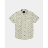 RVCA RVCA Men's That'll Do Seersucker Short Sleeve Shirt - Ranger Green Ranger Green S Mens Button Up Short Sleeve Shirts