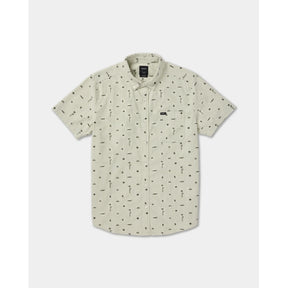 RVCA RVCA Men's That'll Do Seersucker Short Sleeve Shirt - Ranger Green Ranger Green S Mens Button Up Short Sleeve Shirts