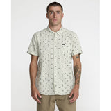 RVCA RVCA Men's That'll Do Seersucker Short Sleeve Shirt - Ranger Green Ranger Green S Mens Button Up Short Sleeve Shirts