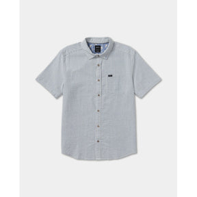RVCA RVCA Men's That'll Do Seersucker Short Sleeve Shirt - Vintage Navy Vintage Navy S Mens Button Up Short Sleeve Shirts