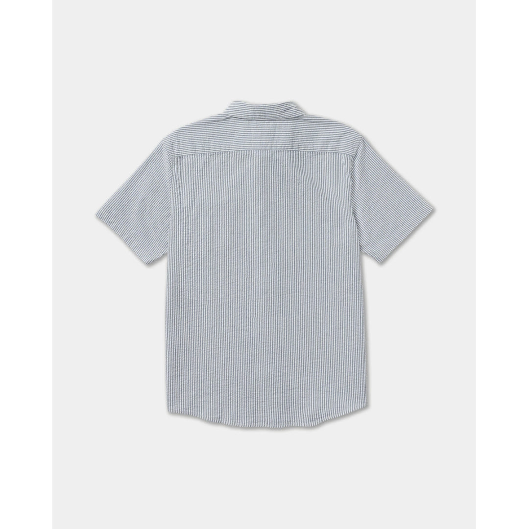 RVCA RVCA Men's That'll Do Seersucker Short Sleeve Shirt - Vintage Navy Vintage Navy S Mens Button Up Short Sleeve Shirts