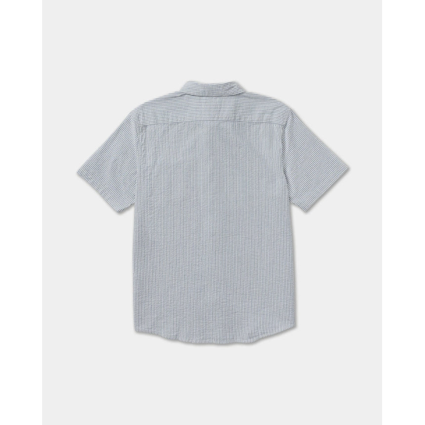 RVCA RVCA Men's That'll Do Seersucker Short Sleeve Shirt - Vintage Navy Vintage Navy S Mens Button Up Short Sleeve Shirts
