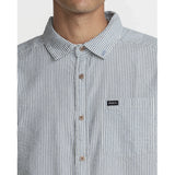 RVCA RVCA Men's That'll Do Seersucker Short Sleeve Shirt - Vintage Navy Vintage Navy S Mens Button Up Short Sleeve Shirts