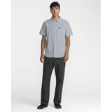 RVCA RVCA Men's That'll Do Seersucker Short Sleeve Shirt - Vintage Navy Vintage Navy S Mens Button Up Short Sleeve Shirts