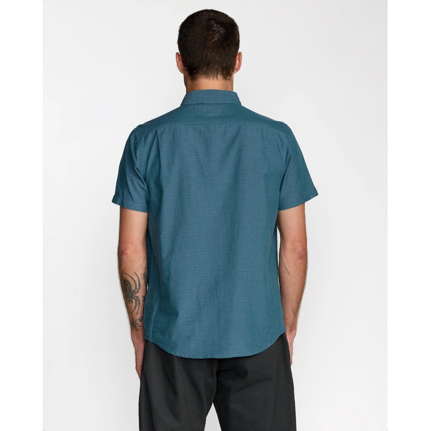 RVCA RVCA Men's Thatll Do Dobby Short Sleeve Shirt - Atlantic Atlantic S Mens Button Up Short Sleeve Shirts