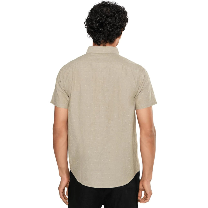 RVCA RVCA Men's Thatll Do Dobby Short Sleeve Shirt - Sand Sand S Mens Button Up Short Sleeve Shirts