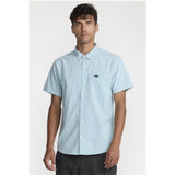 RVCA RVCA Men's Thatll Do Stretch Short Sleeve Shirt - Deep Teal Deep Teal S Mens Button Up Short Sleeve Shirts