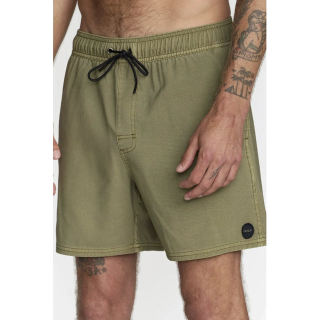 RVCA RVCA Men's VA Pigment Elastic Short 16" - Martini Olive Martini Olive S Mens Elastic Casual Trunks