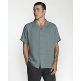 RVCA RVCA Men's Vacancy Short Sleeve Shirt - Lead Lead S Mens Button Up Short Sleeve Shirts