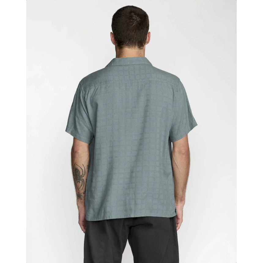 RVCA RVCA Men's Vacancy Short Sleeve Shirt - Lead Lead S Mens Button Up Short Sleeve Shirts