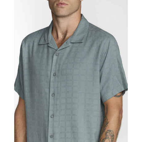 RVCA RVCA Men's Vacancy Short Sleeve Shirt - Lead Lead S Mens Button Up Short Sleeve Shirts
