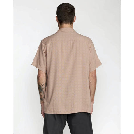 RVCA RVCA Men's Vacancy Short Sleeve Shirt - Pale Mauve Pale Mauve S Mens Button Up Short Sleeve Shirts