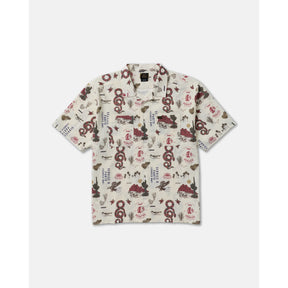 RVCA RVCA Men's Wasteland Short Sleeve Shirt - Natural Natural S Mens Button Up Short Sleeve Shirts
